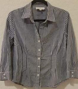 Jones New York Gingham Button-Down Shirt, Size L